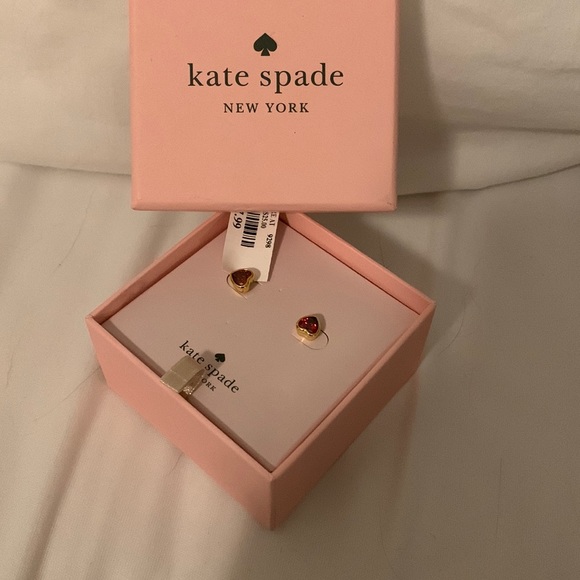 NWT NIB Kate Spade red heart earrings
